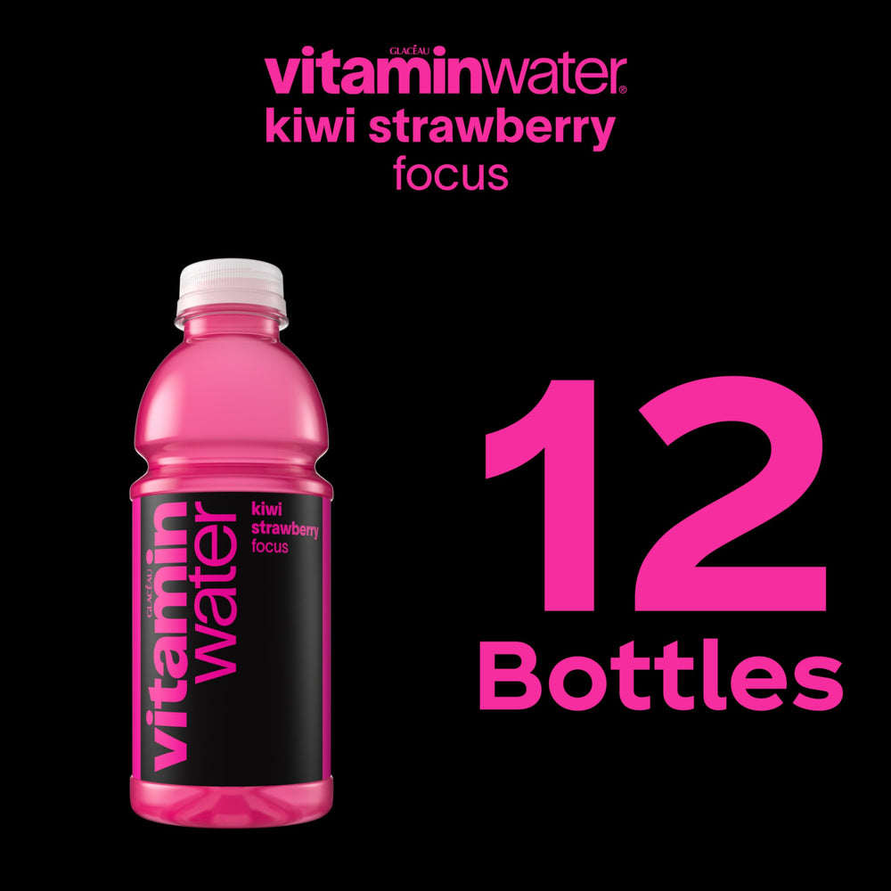 Vitaminwater Focus electrolytes shown for balanced hydration during activity.