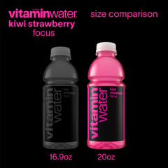 Vitaminwater Focus kiwi strawberry flavor close-up for a flavorful hydration moment.