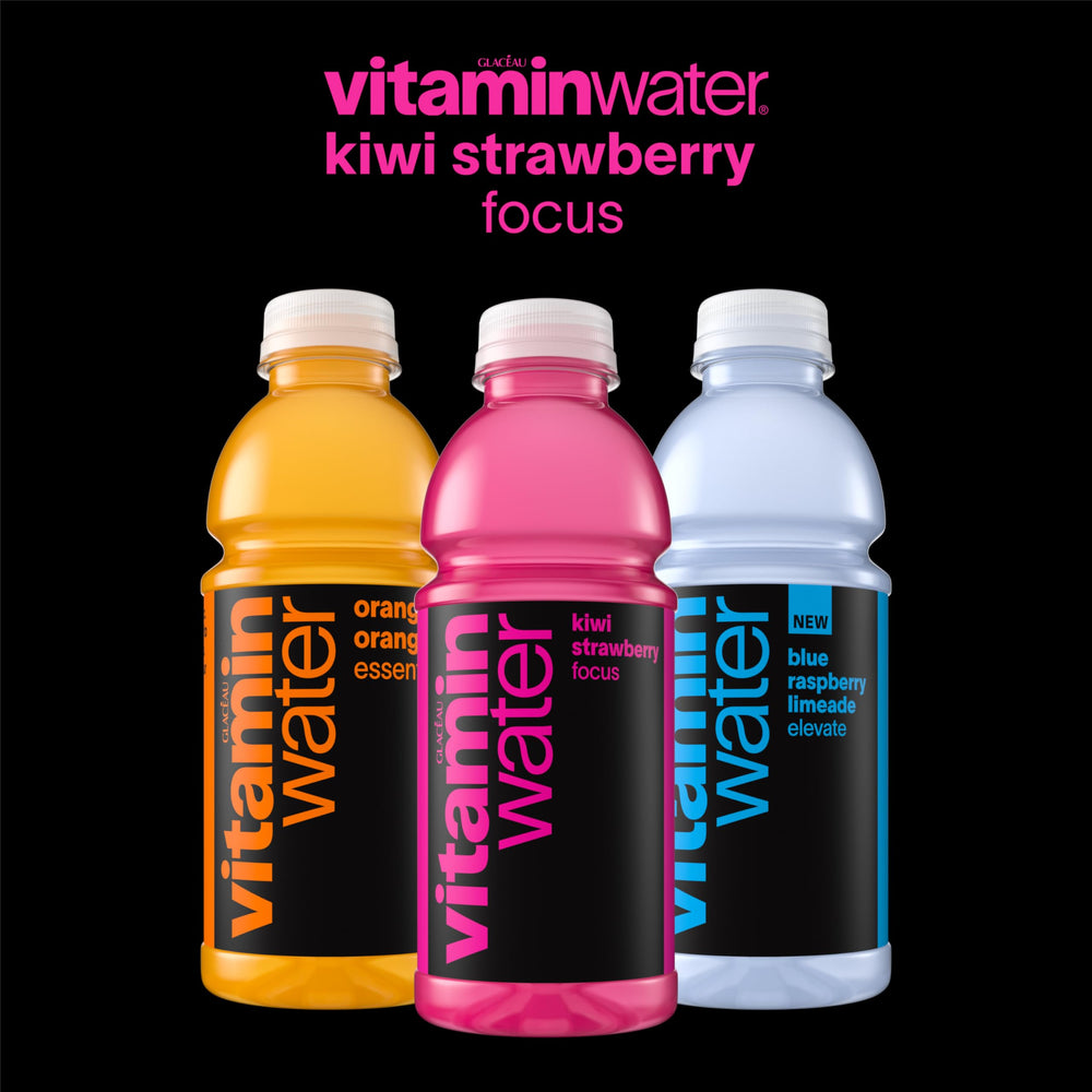 Vitaminwater Focus on-the-go bottle in bag for travel and busy days.