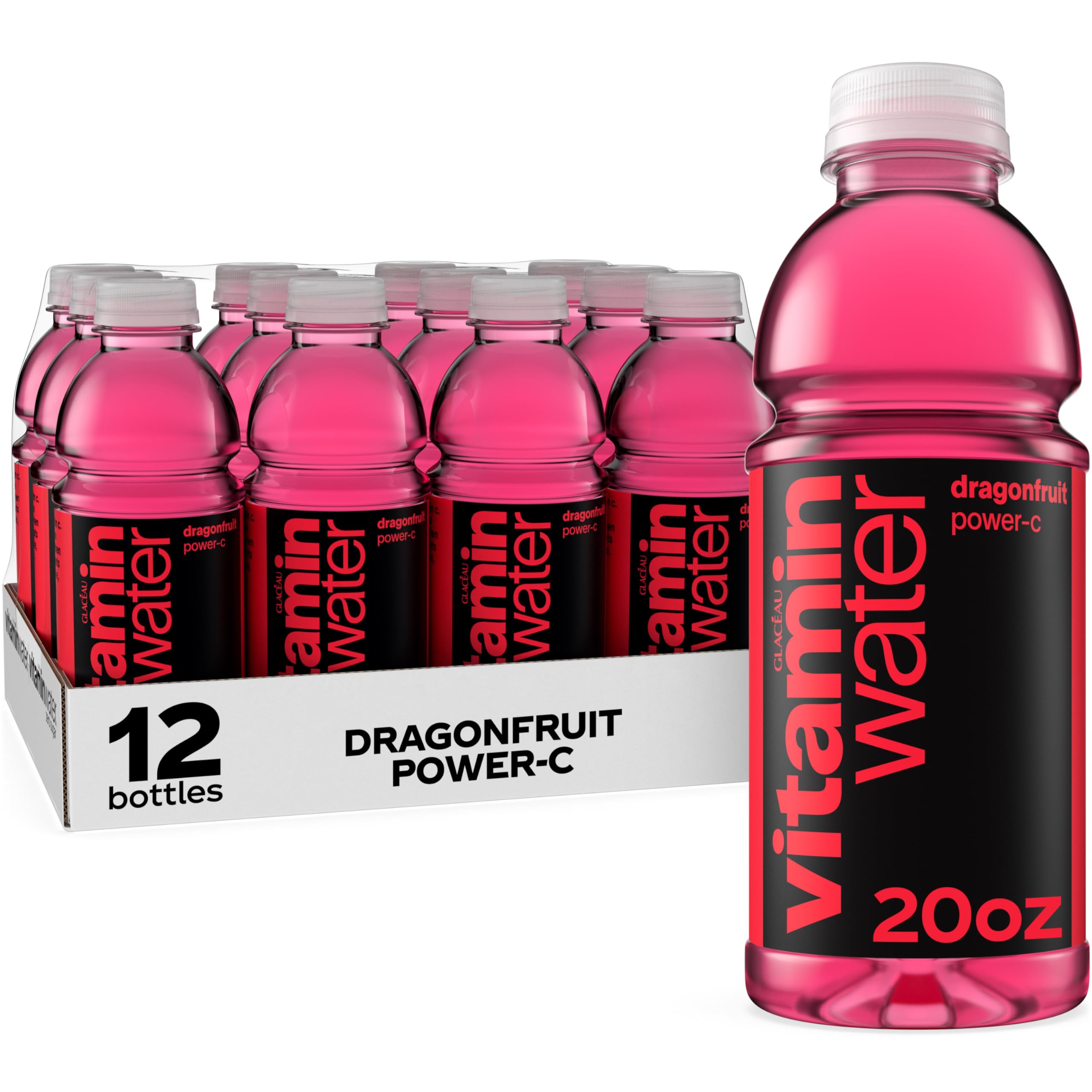 Vitaminwater Power-C Dragonfruit bottle with bold label, ready for daily hydration.