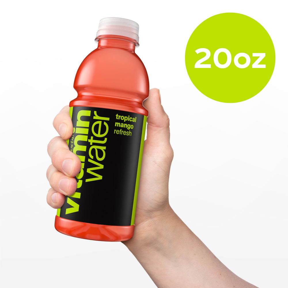 vitaminwater Refresh Tropical Mango ingredients list on the bottle.