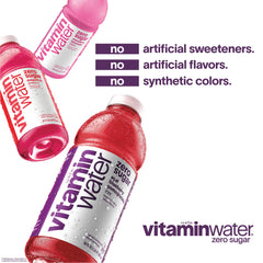 Pouring Vitaminwater Shine Strawberry Lemonade into a glass with ice for a flavorful sip
