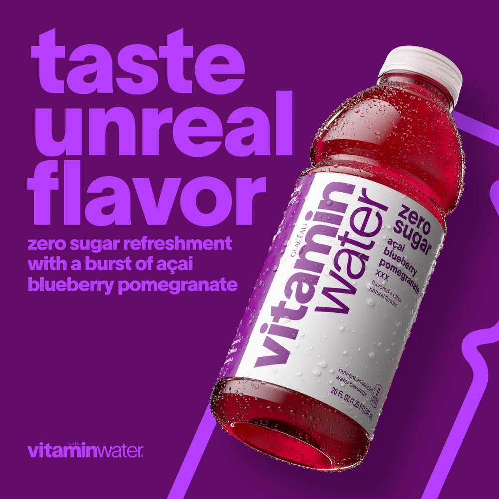 Vitaminwater XXX vitamin B5-B6-B12 label conveys essential micronutrients.