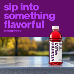 Vitaminwater XXX zero-sugar label indicates 0 calories per bottle.