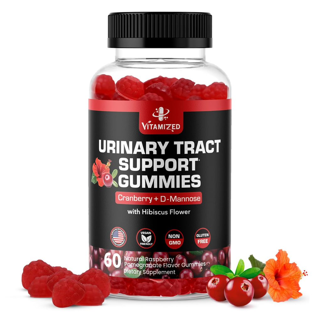 VITAMIZED Cranberry D-Mannose Gummies bottle for urinary health support.