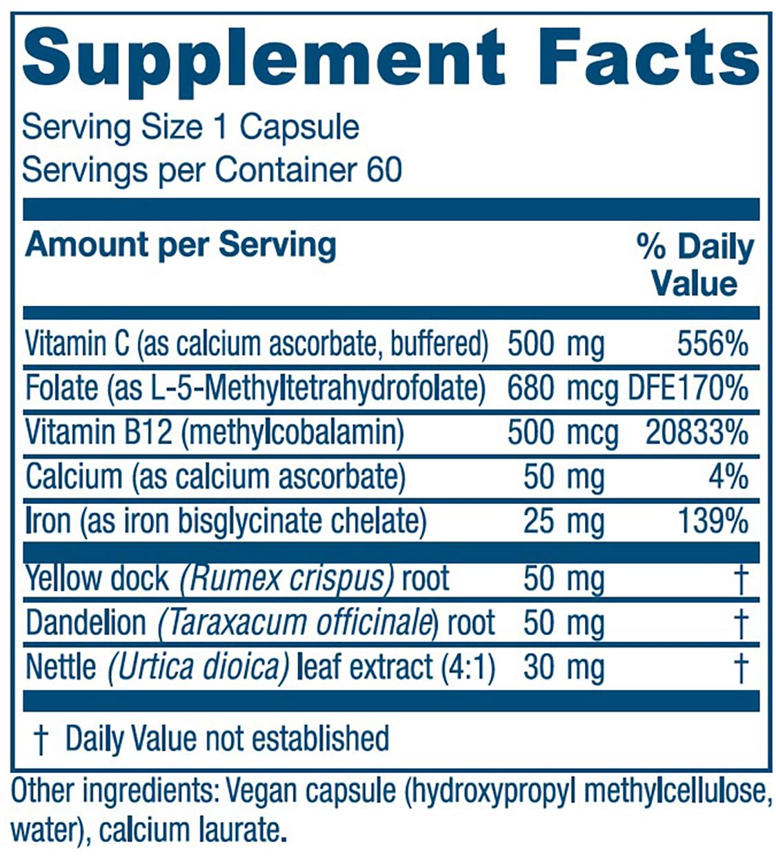 Vitanica Iron Extra capsules close-up showing capsule texture and form