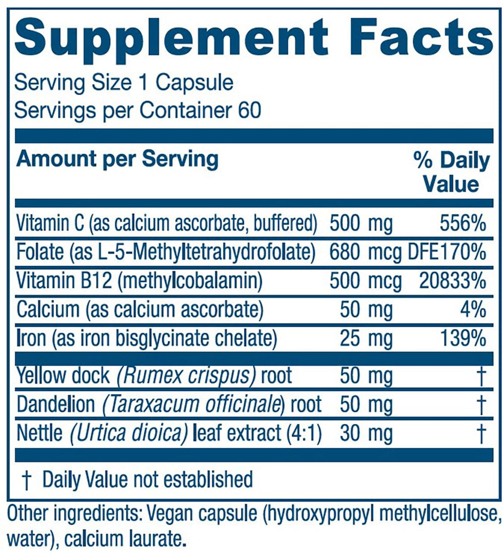 Vitanica Iron Extra capsules close-up showing capsule texture and form