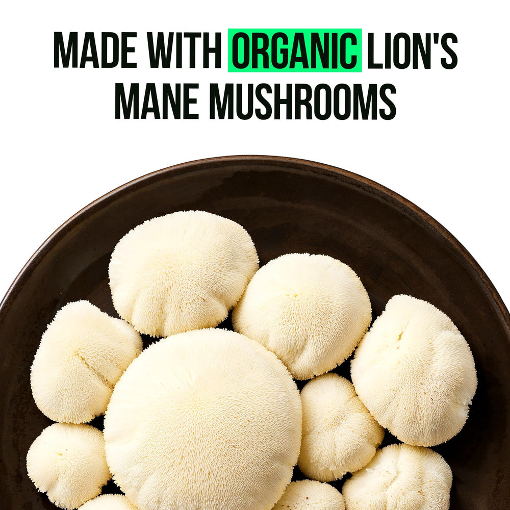 VitaRaw Lions Mane label detail emphasizing 2390 mg per serving.