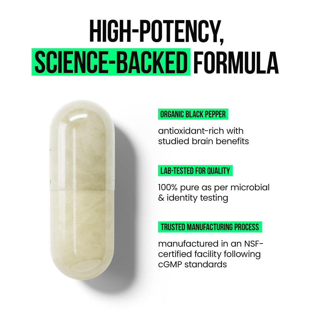 Serving spoon with capsules illustrating full-nutrient formula.