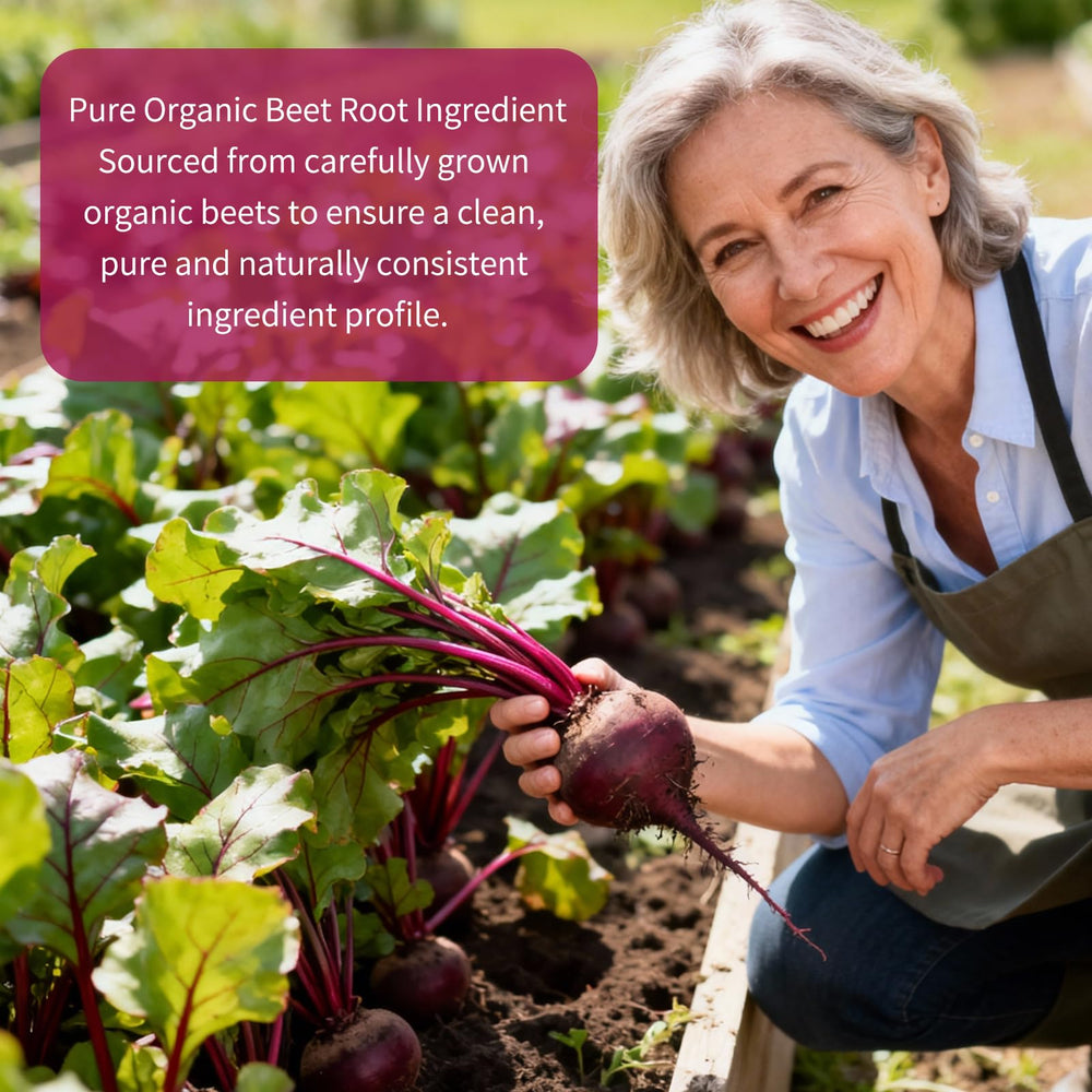 Close-up of Vitarevive capsules emphasizes glossy surface and clean beetroot nutrition.