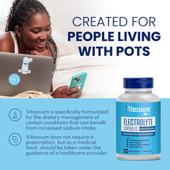 Vitassium size-0 capsules are easy to swallow and travel-friendly