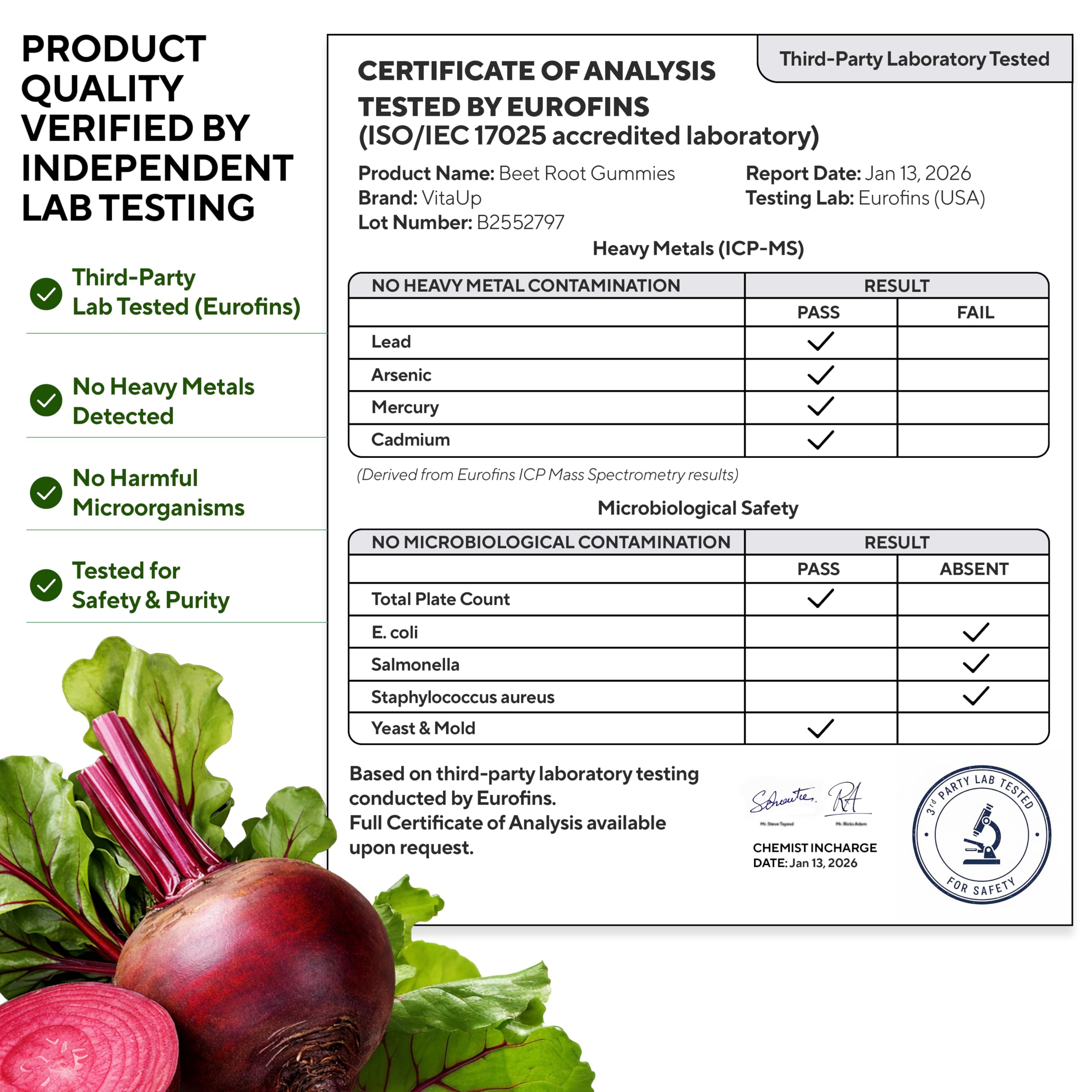 VitaUp CoQ10 and vitamins label close-up highlighting energy and immune support benefits.