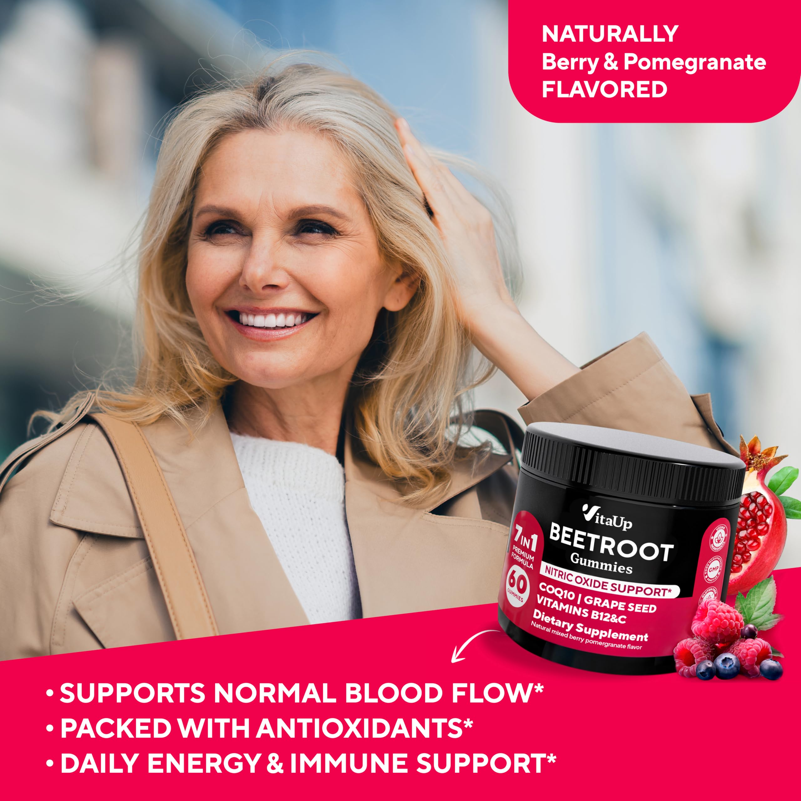 VitaUp immune and energy support graphic showing everyday wellness potential.