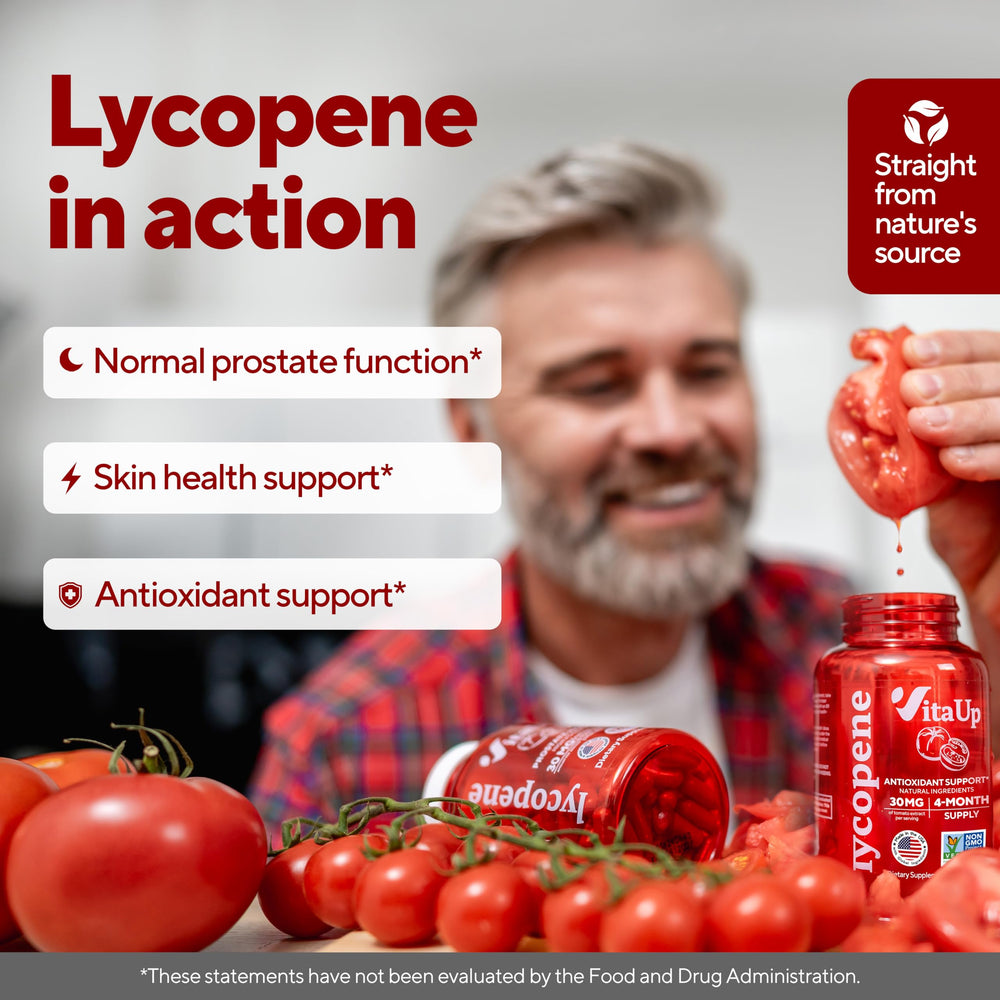 VitaUp lycopene 5% standard image illustrating potency and consistency.