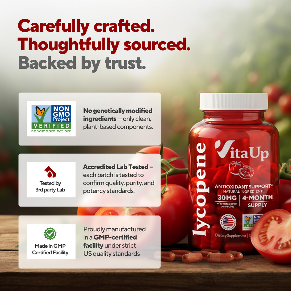 VitaUp prostate wellness image emphasizing antioxidant support for normal function.