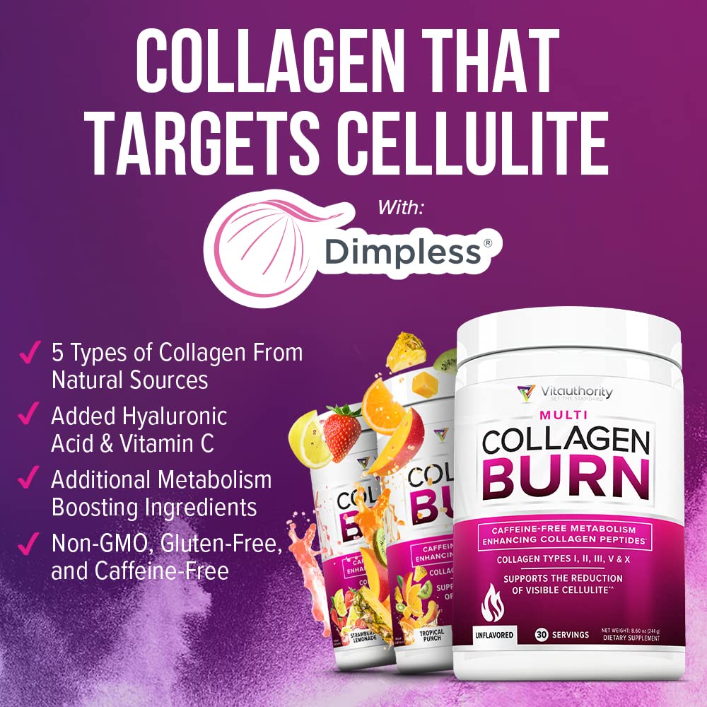Vitauthority collagen powder ingredients panel highlights Ashwagandha and Grains of Paradise.