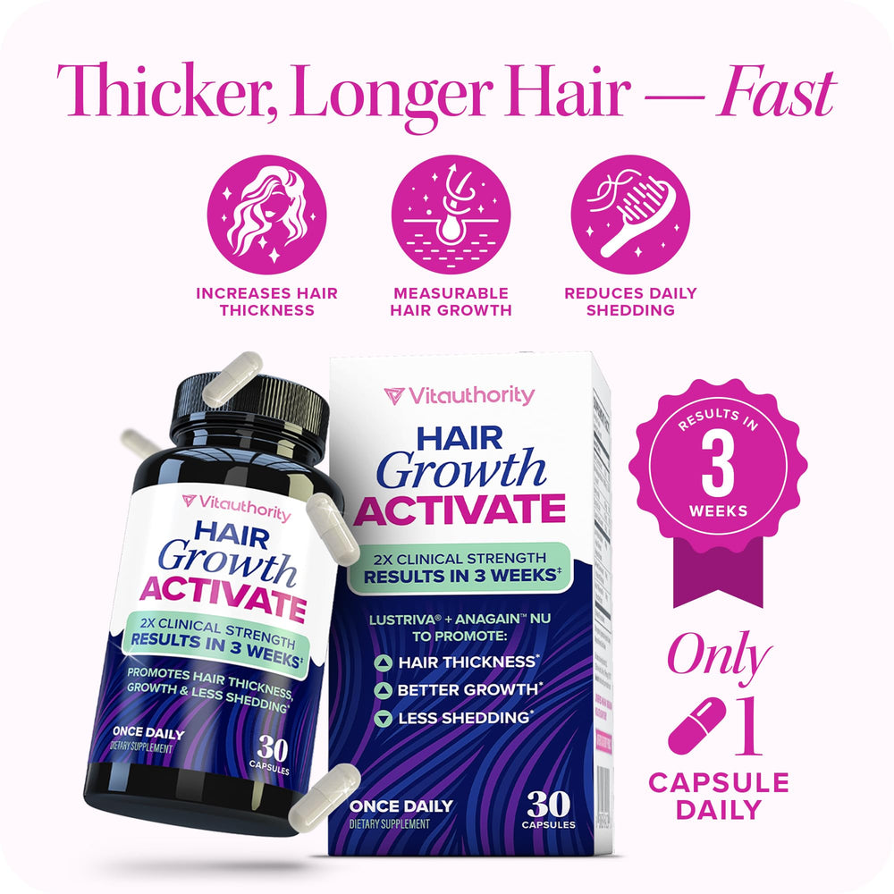 Vitauthority Lustriva ingredients scene highlighting biotin and saw palmetto