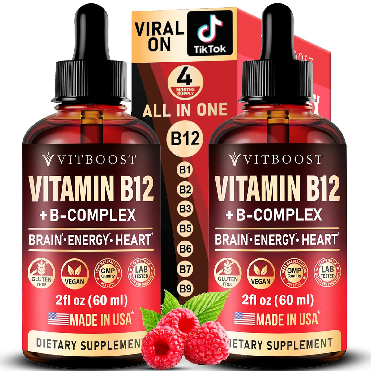 VitBoost B Complex bottle with drops for daily energy support