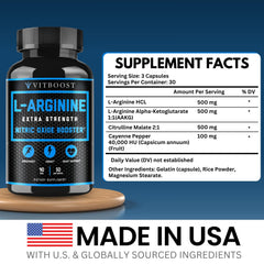 VITBOOST capsules close-up showing Arginine and Citrulline blend for endurance