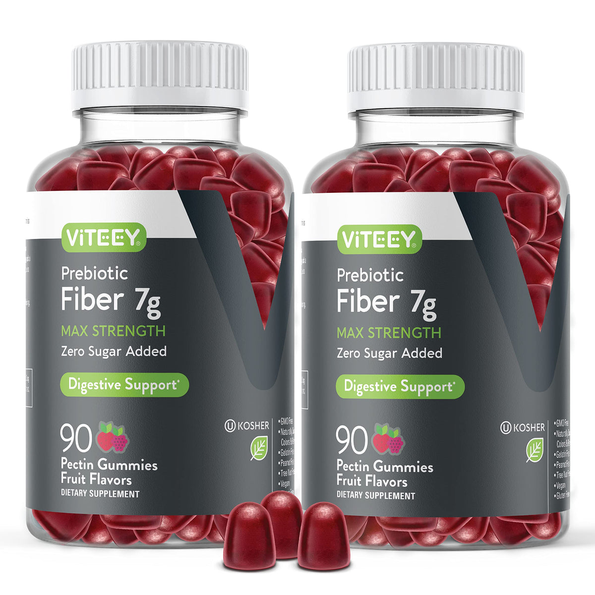 VITEEY prebiotic fiber gummies bottle for easy daily digestive support