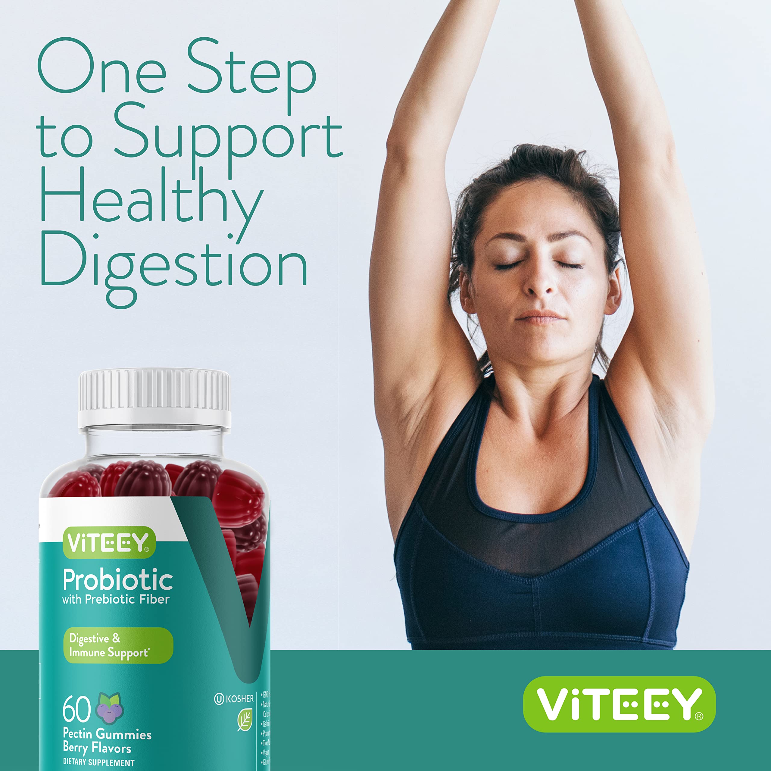 Viteey Probiotic Gummies daily-use visual, convenient for balanced routines.