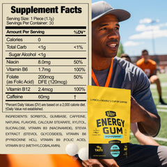 Viter Energy peppermint gum on-the-go use for quick caffeine boost.