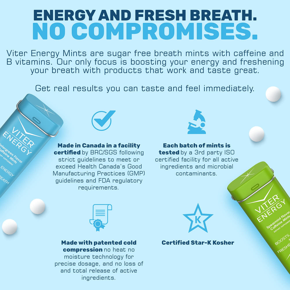 Viter Energy mint texture close-up with refreshing bite