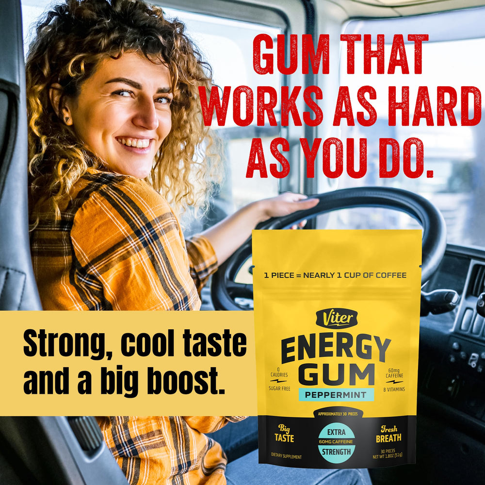 Viter Energy zero-calorie sugar-free gum ideal for mindful snacking.