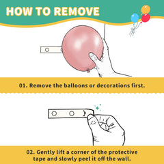VITEVER balloon garland setup with glue dots and tape in action.