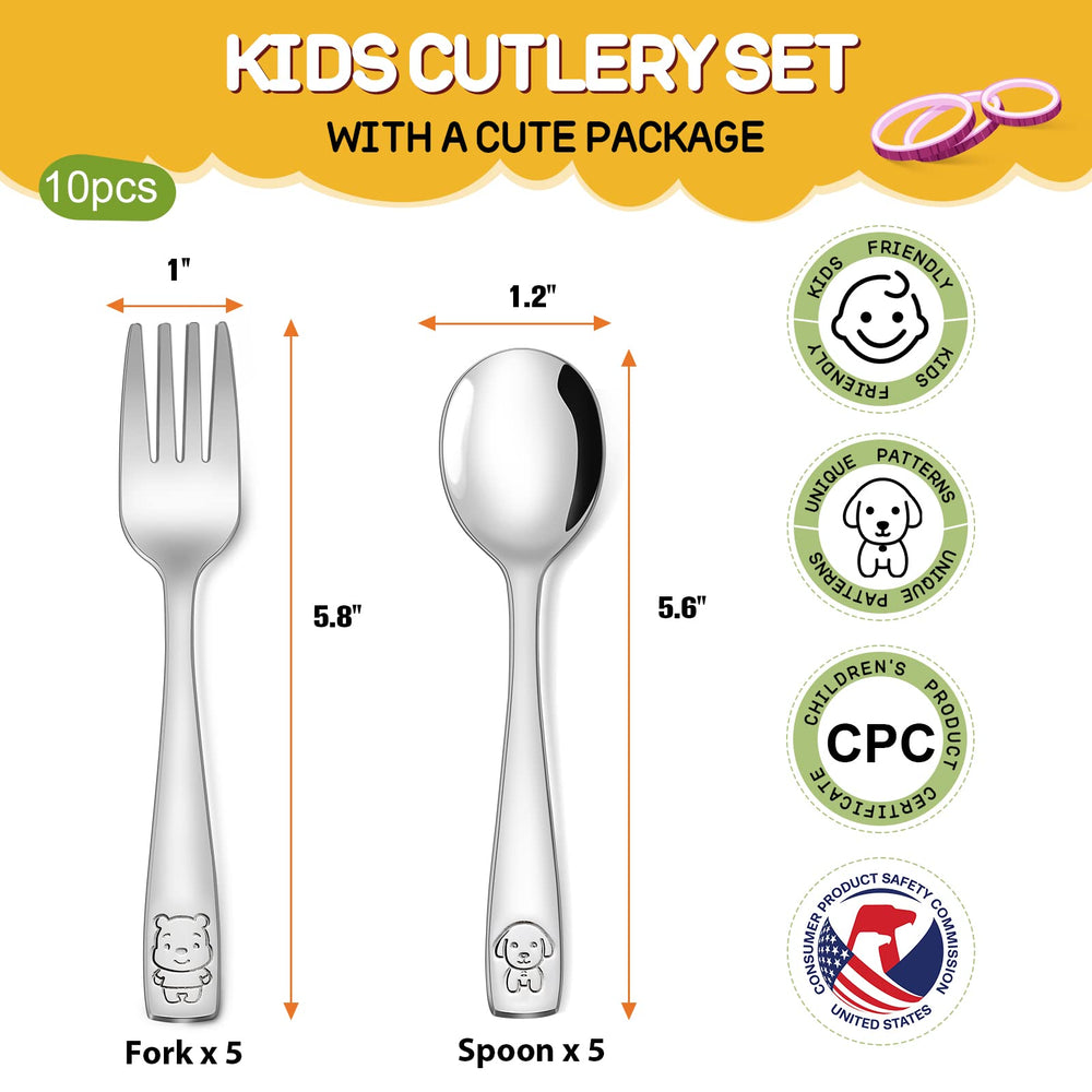 VITEVER kids spoon close up showing smooth edges for safe self-feeding.
