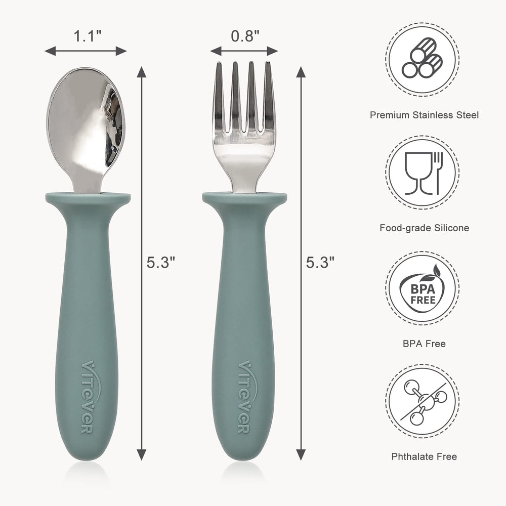 VITEVER stainless steel with silicone handles for safe, non-slip grip
