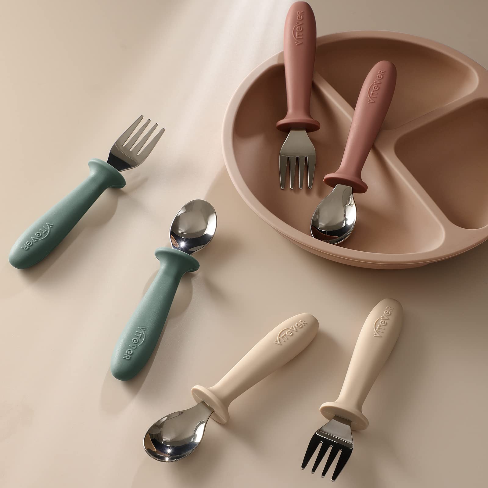 VITEVER three soft color options to inspire mealtime participation
