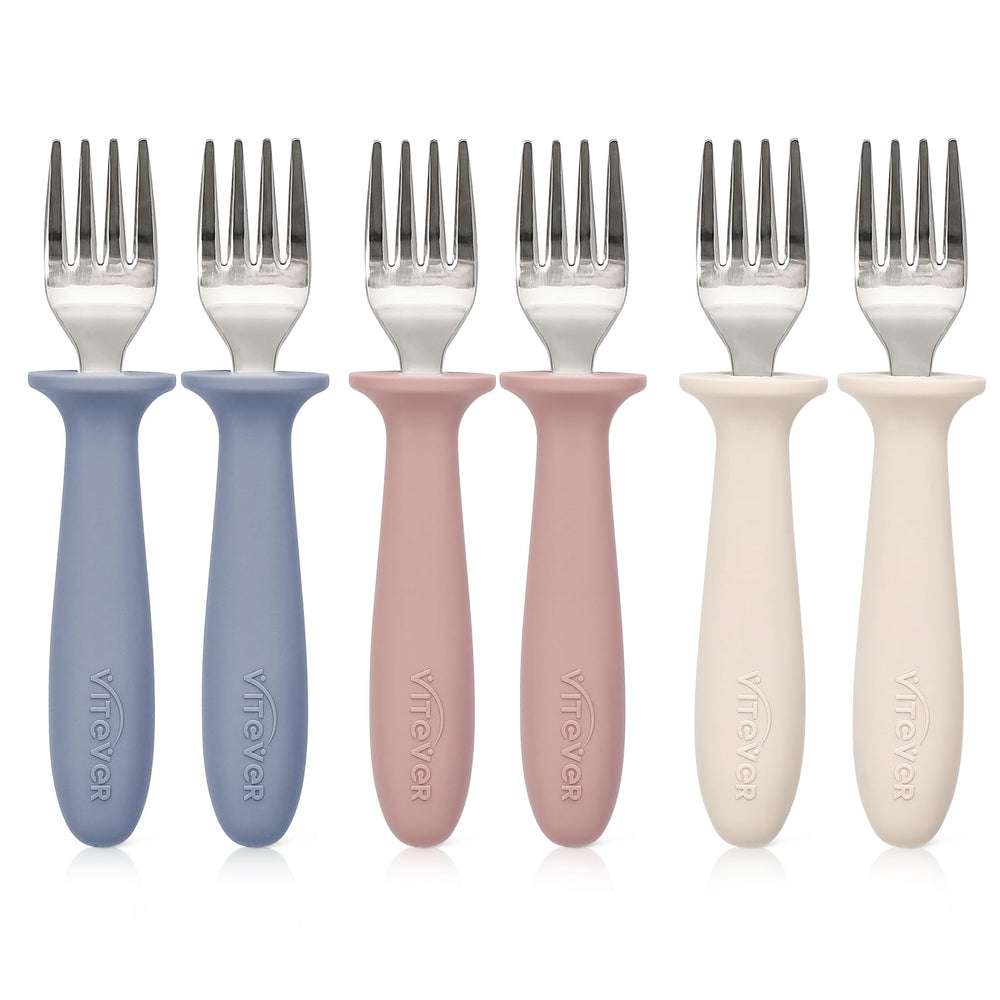 VITEVER toddler forks in soft colors for independent self-feeding