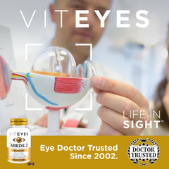 Beta-Carotene Free label on Viteyes AREDS 2 Classic packaging.