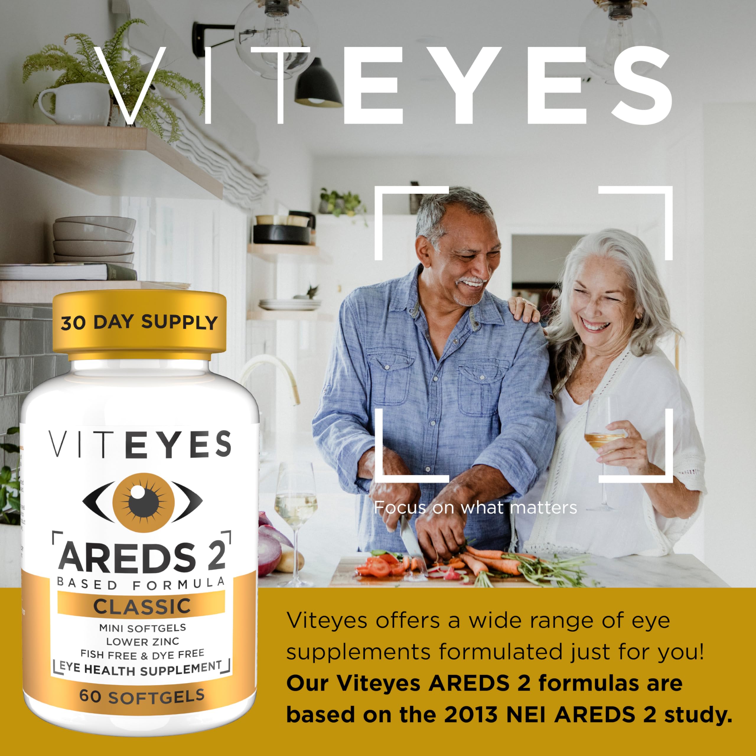 Viteyes AREDS 2 capsules close-up for easy swallowing