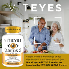 Viteyes AREDS 2 capsules close-up for easy swallowing