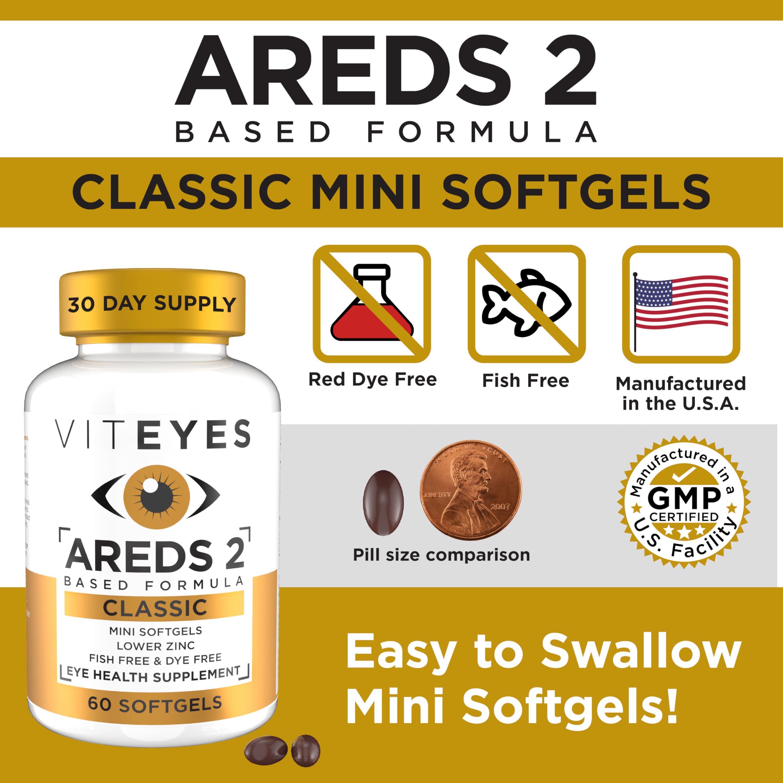 Viteyes AREDS 2 softgels with glass of water for routine use