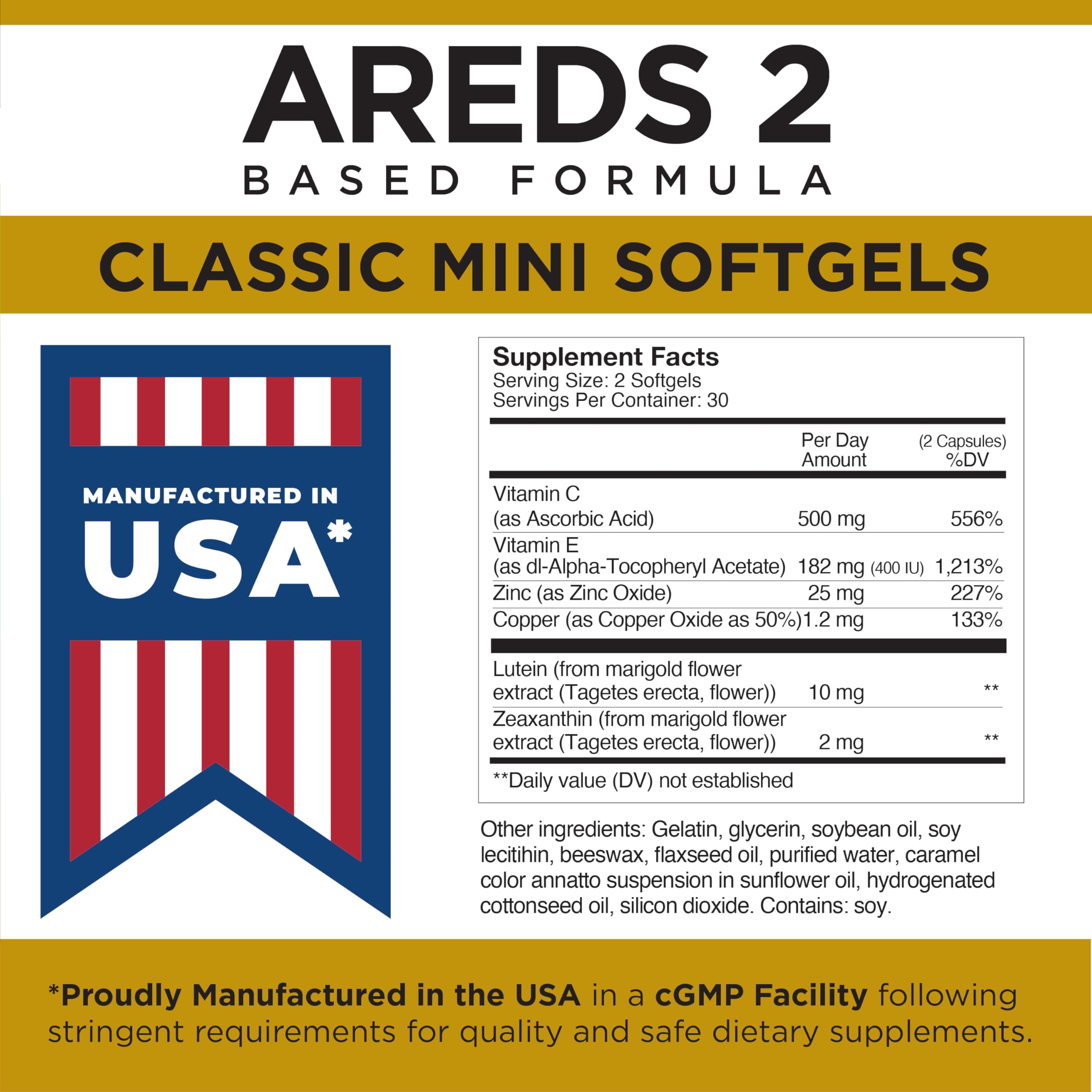 Viteyes AREDS 2 ingredient highlights including lutein and zeaxanthin