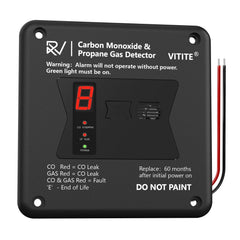 VITITE RV detector front view shows dual CO and LP sensors