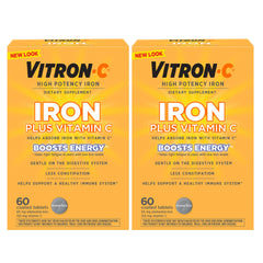 Vitron-C bottle with tablets on a clean surface for easy daily iron support.