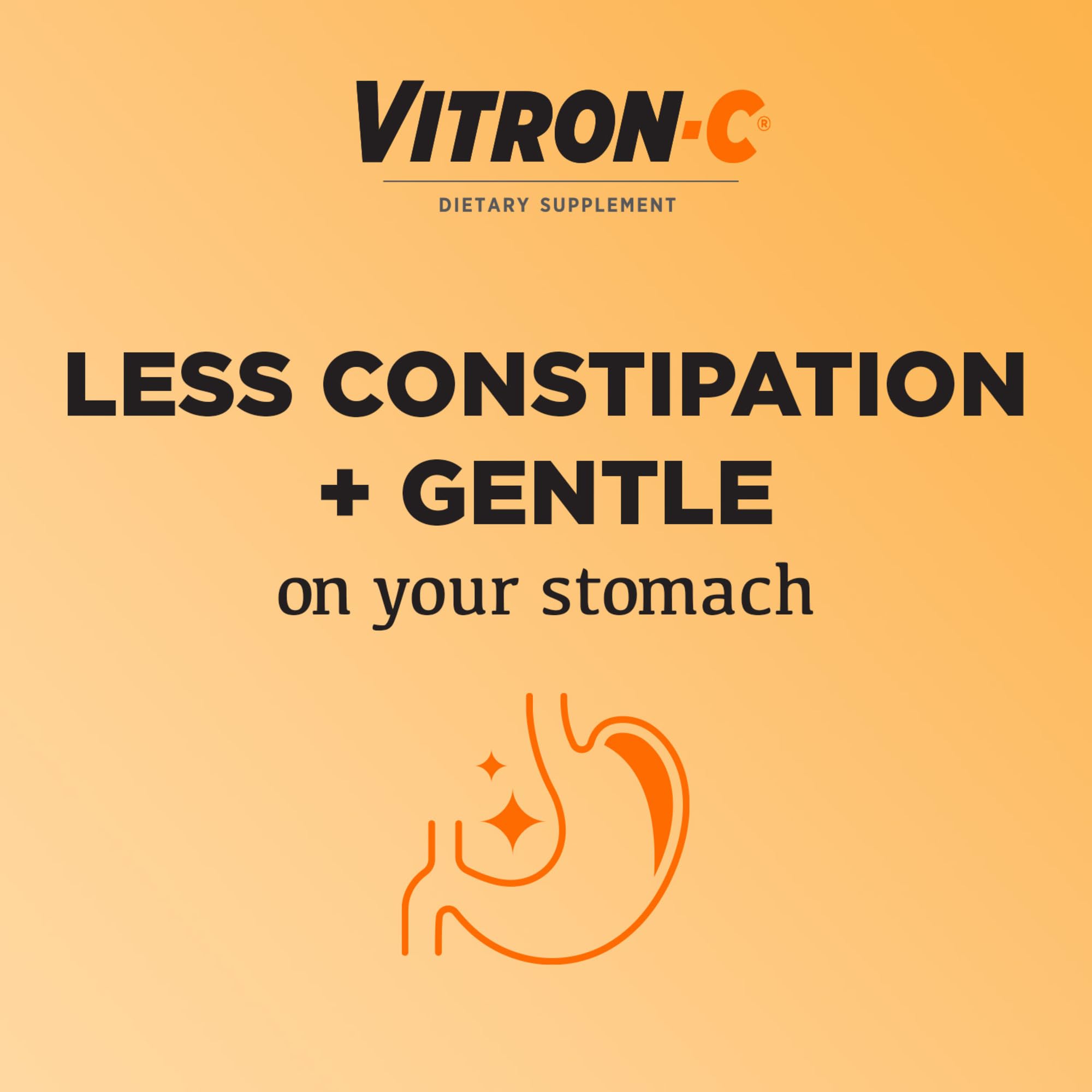 Daily dosing illustration with Vitron-C suggesting fatigue support potential.