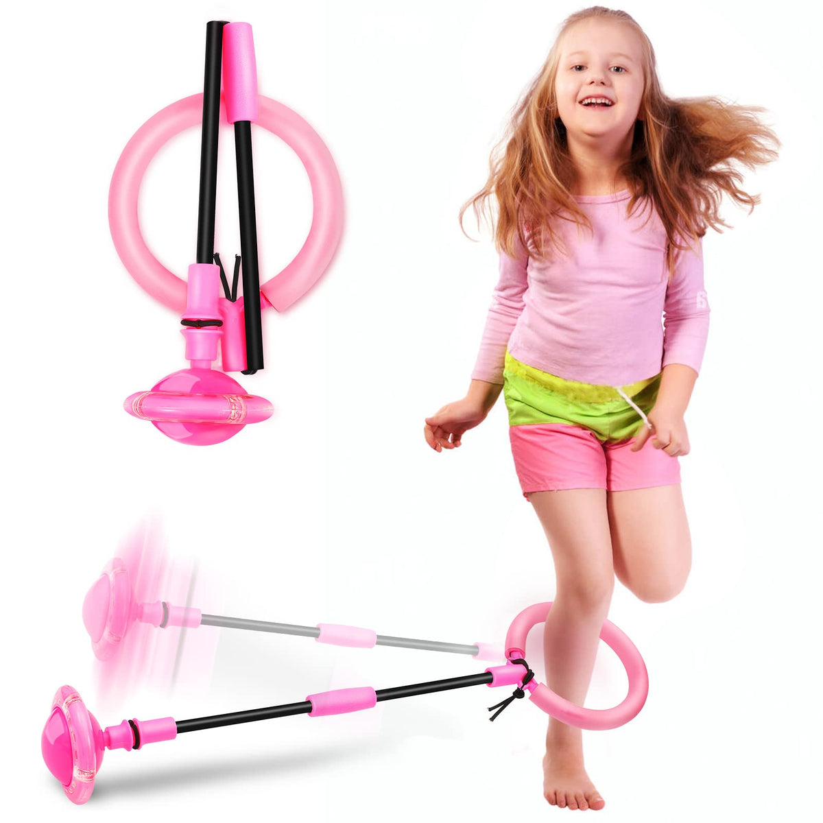 VITTYL Hewog Skip Ball flashing wheel in action for outdoor play