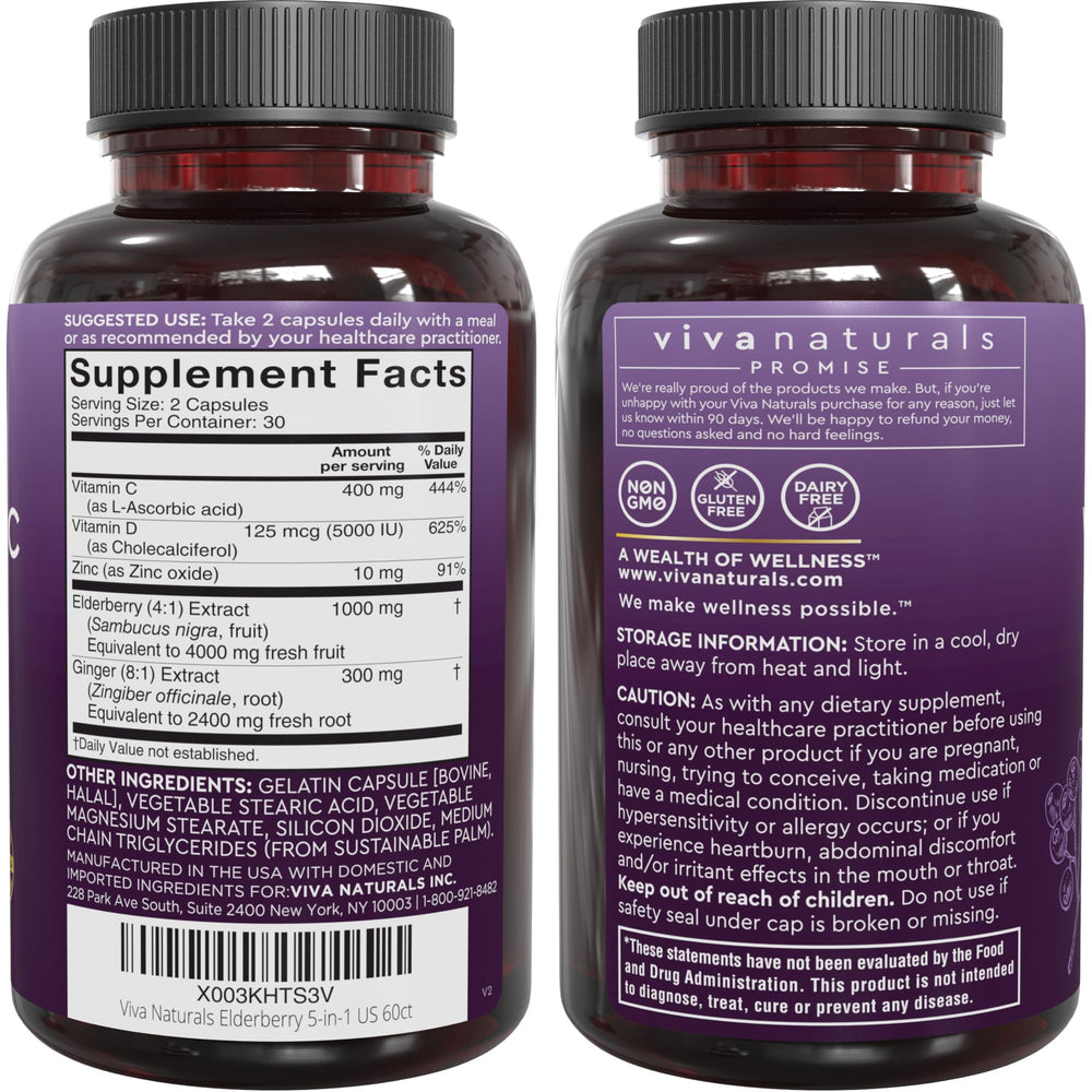 Viva Naturals 30-day supply label highlighting convenient daily use