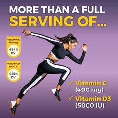 Viva Naturals vitamin C 400 mg bottle showcasing immune health support properties