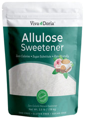 Viva Doria Allulose Sweetener bottle front view showing zero-calorie sweetness for coffee and tea.