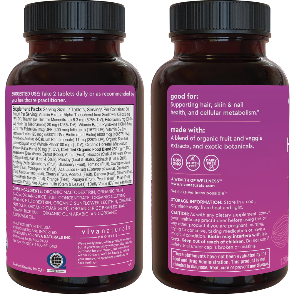 Bottle with pills and lifestyle imagery promoting keratin-support potential