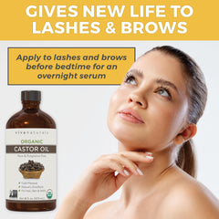 Viva Naturals Castor Oil for brows and lashes nourishment.