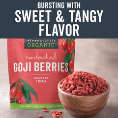 Viva Naturals goji berries baked into recipes add vibrant notes.