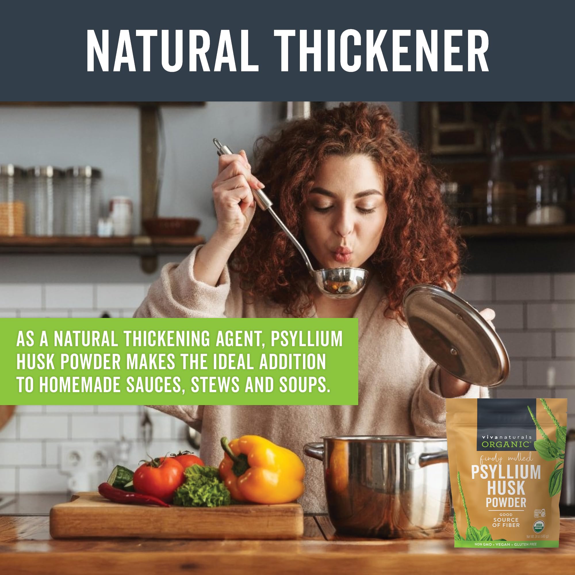 Viva Naturals organic label close-up, emphasizing USDA Organic and Non-GMO verification.