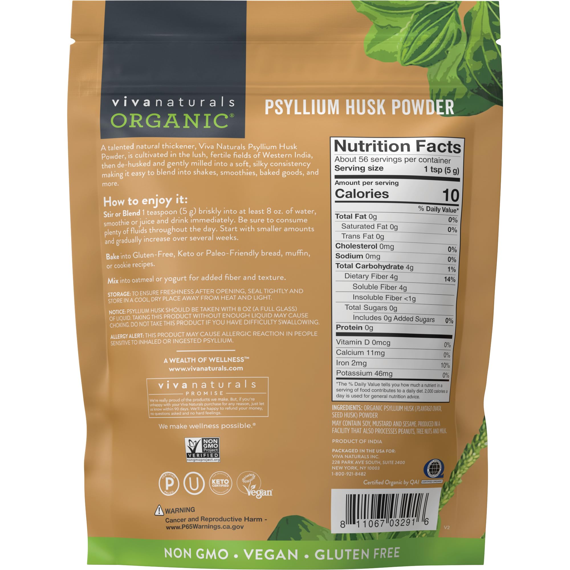 Viva Naturals psyllium husk powder used as a natural thickener in soups